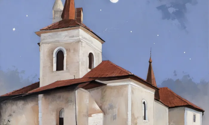 Kostel svatého Bartoloměje (Bystré) – noc