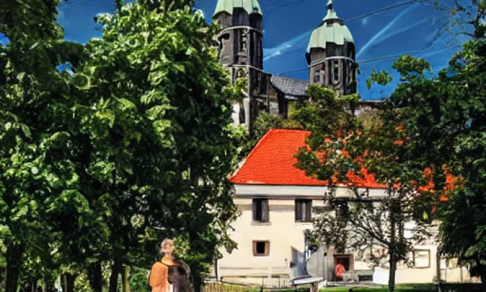 Kostel svatého Bartoloměje (Spořice) – noc