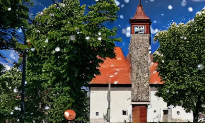 Kostel svatého Bartoloměje (Spořice) – winter