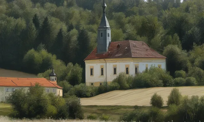 Kostel svatého Blažeje (Žerotín) – akvarel