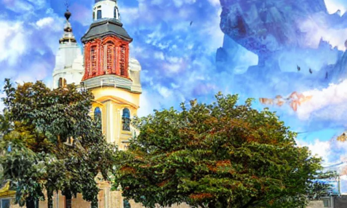 Kostel svatého Cyrila a Metoděje (Nebušice) – autumn