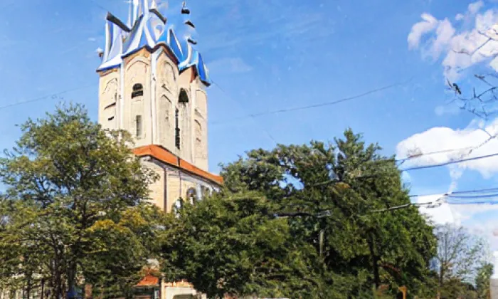 Kostel svatého Cyrila a Metoděje (Nebušice) – winter