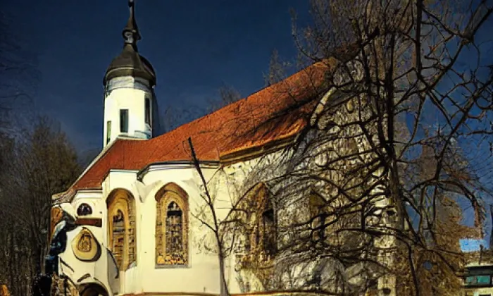 kostel svatého Františka Xaverského v Opařanech – noc