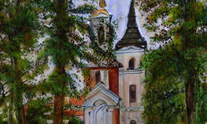 Kostel svatého Františka z Assisi (Kamenice) – akvarel