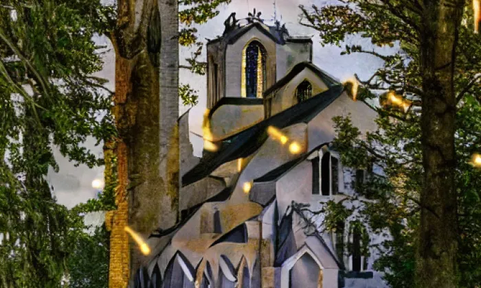 Kostel svatého Františka z Assisi (Kamenice) – noc