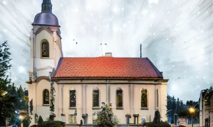 Kostel svatého Františka z Assisi ve Starém Kníně – noc