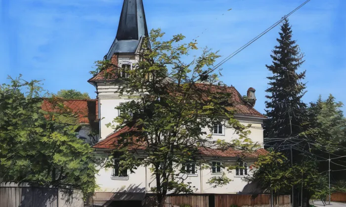 Kostel svatého Havla (Chotýšany) – akvarel