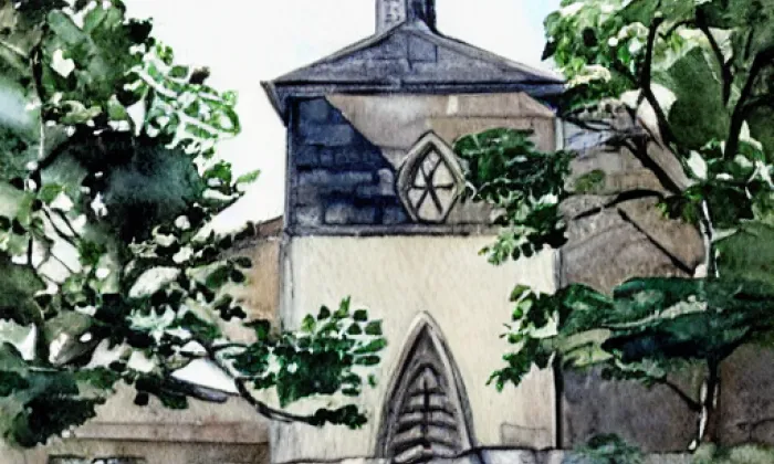 Kostel svatého Havla (Radouň) – akvarel