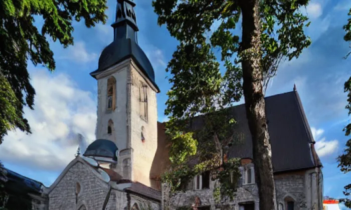 Kostel svatého Havla v Kuřívodech – noc