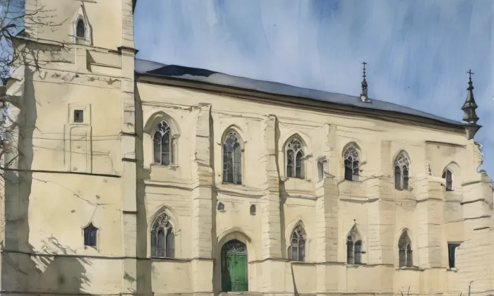 Kostel svatého Jakuba (Polička-Město) – akvarel