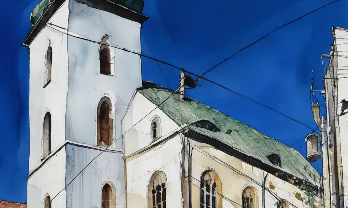kostel svatého Jakuba Staršího (Brno-město) – akvarel