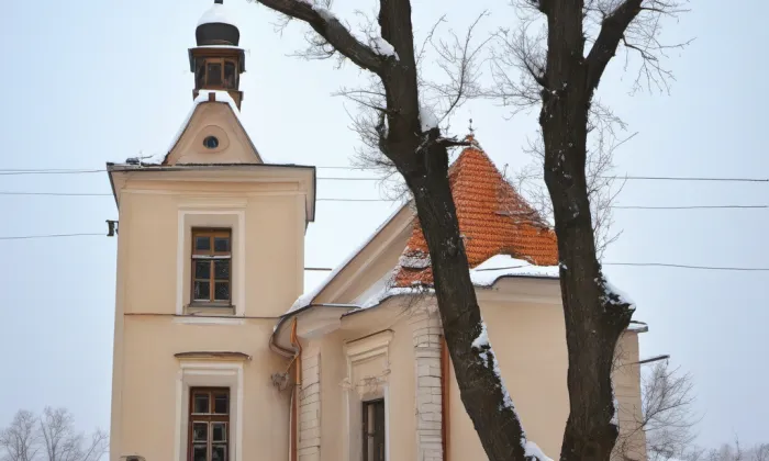 kostel svatého Jakuba Staršího ve Slušticích – winter