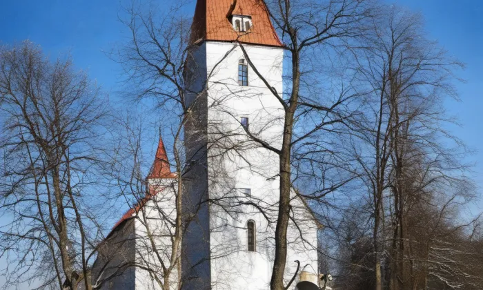 Kostel svatého Jakuba Většího (Boršov nad Vltavou) – winter