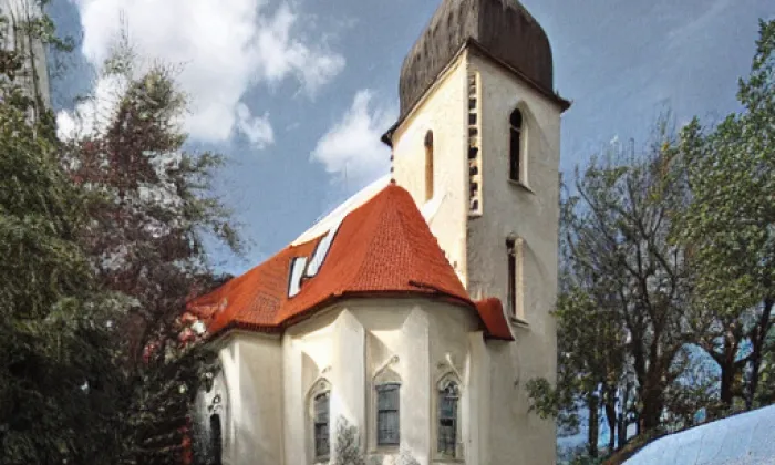 Kostel svatého Jakuba Většího (Minice) – akvarel
