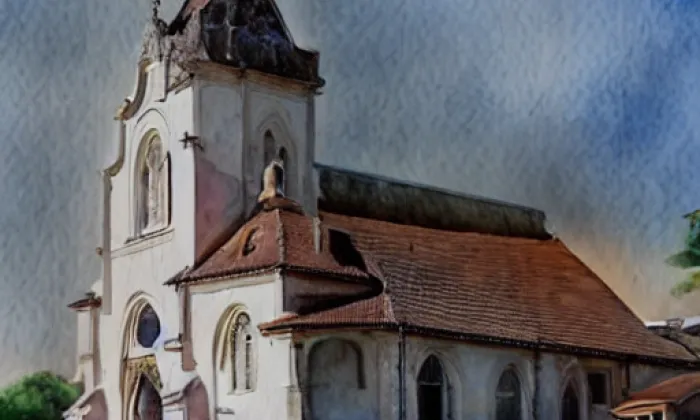 Kostel svatého Jana Evangelisty (Šumperk) – akvarel