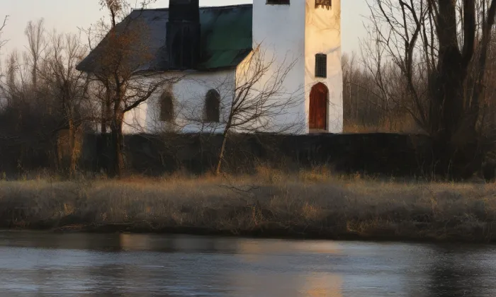 Kostel svatého Jana Evangelisty (Dlouhá Lhota) – akvarel