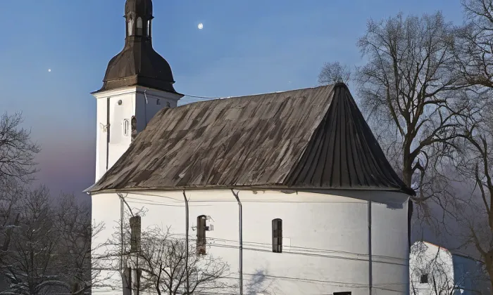 Kostel svatého Jana Křtitele (Jedlí) – noc