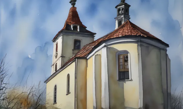 Kostel svatého Jana Křtitele (Mýto) – akvarel