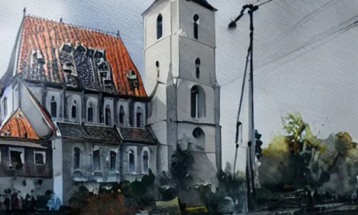 kostel svatého Jana Křtitele (Perálec) – akvarel