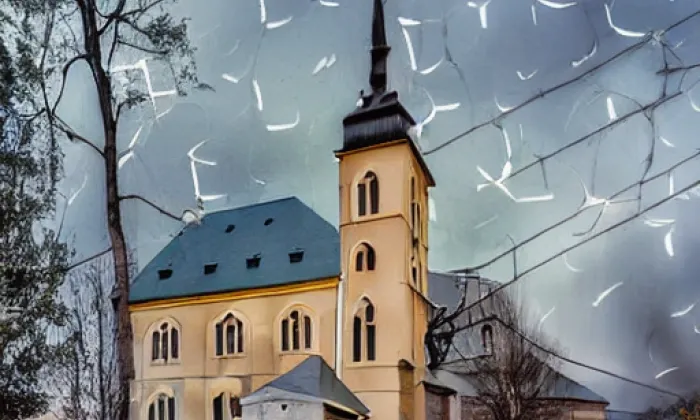 Kostel svatého Jana Křtitele (Skalná) – noc