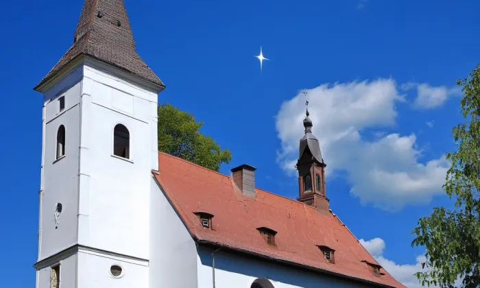 Kostel svatého Jana Nepomuckého (Nové Hamry) – noc