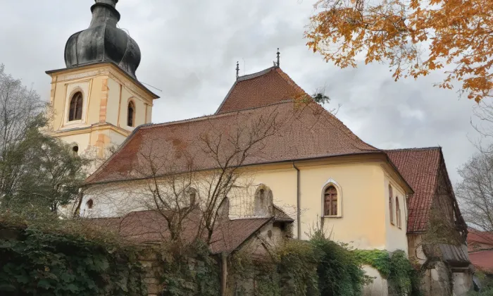 kostel svatého Jiří (Hněvčeves) – akvarel