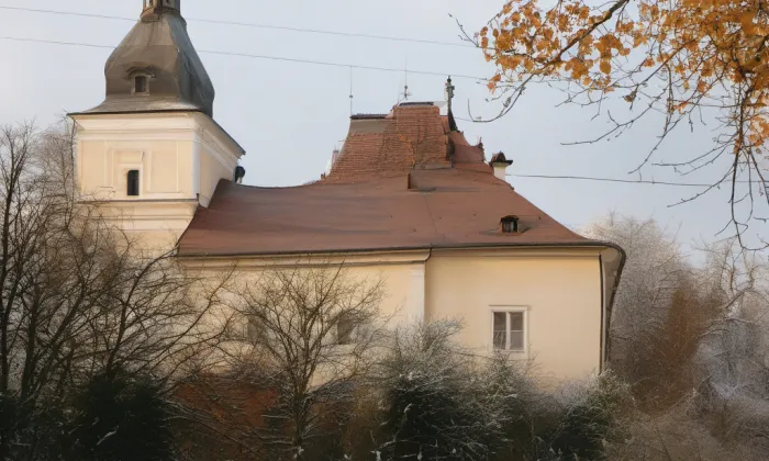 kostel svatého Jiří (Hněvčeves) – winter