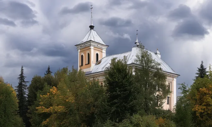 Kostel svatého Jiří (Pozděchov) – autumn