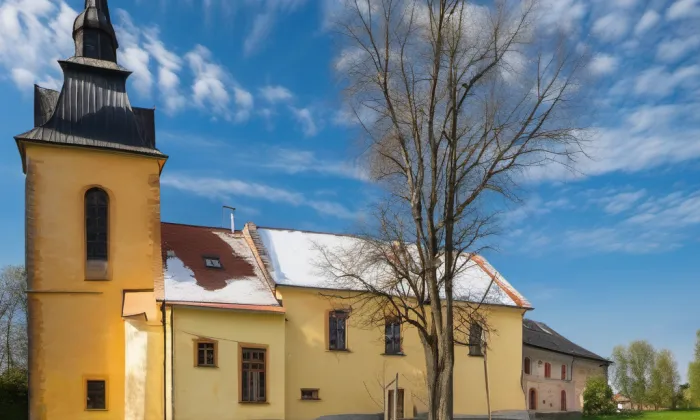 kostel svatého Jiří v Dobranově – noc