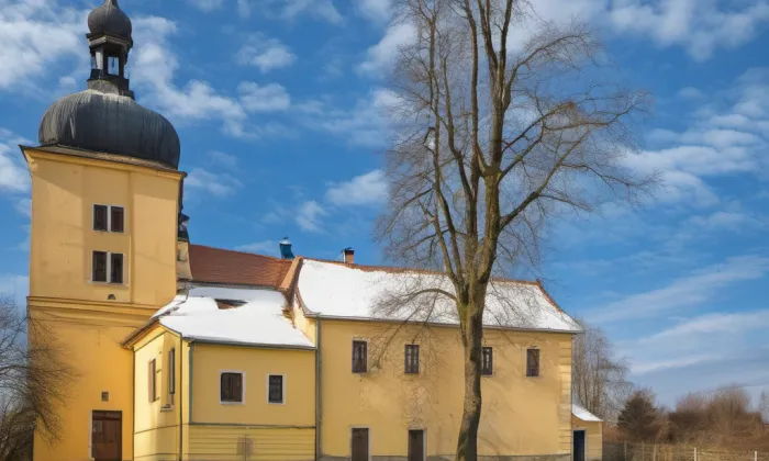 kostel svatého Jiří v Dobranově – winter