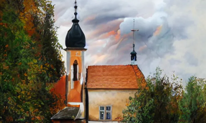 Kostel svatého Jiljí (Budislavice) – autumn