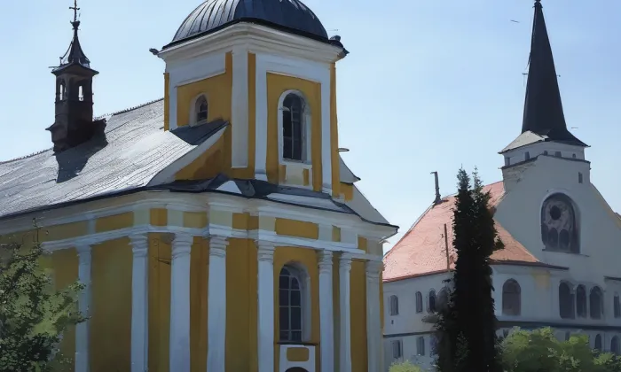 Kostel svatého Jiljí (Chropyně) – akvarel