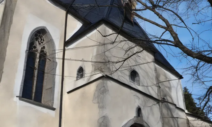 Kostel svatého Jiljí (Dolní Dvořiště) – akvarel