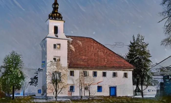 kostel svatého Jiljí (Heřmaň) – winter