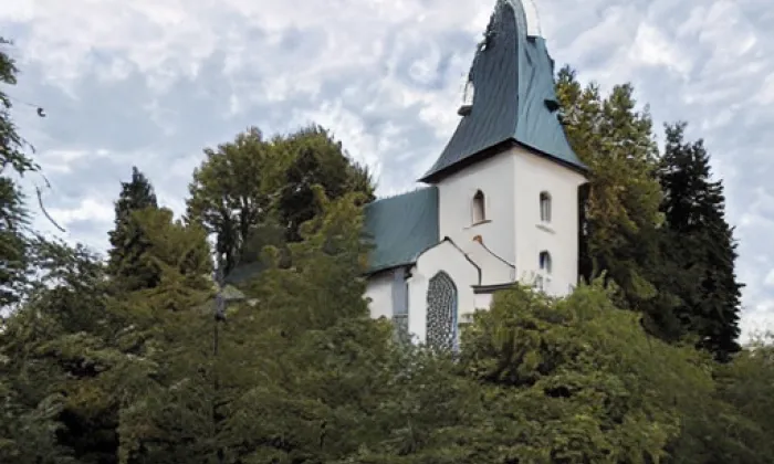 kostel svatého Jiljí (Horní Slatina) – akvarel