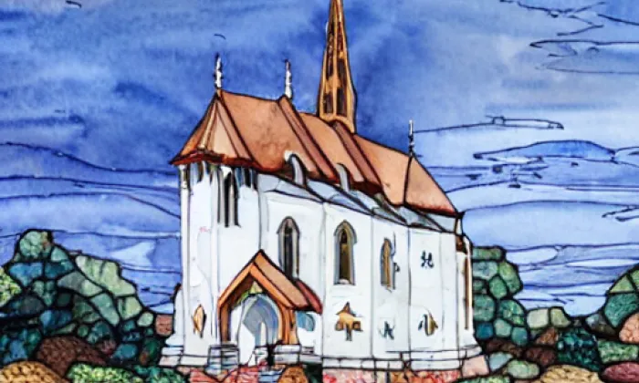 Kostel svatého Jiljí (Třebnice) – akvarel