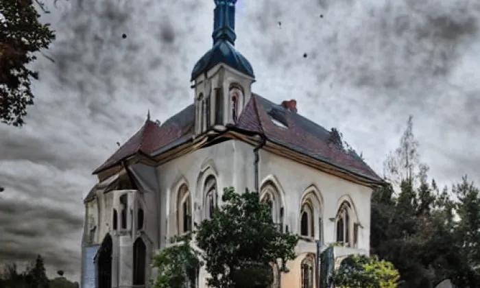 kostel svatého Jiljí v Křinci – noc