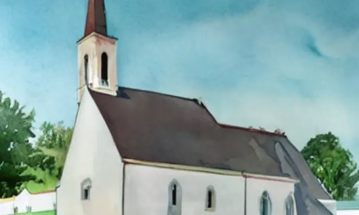 Kostel svatého Jošta (Cheb) – akvarel