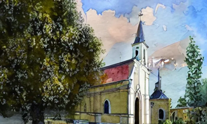 Kostel svatého Josefa (Krasice) – akvarel