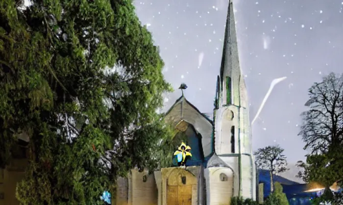 Kostel svatého Josefa (Krasice) – noc