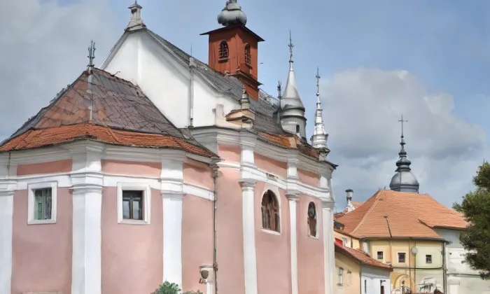kostel svatého Kříže (Slavonice) – akvarel