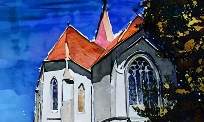 Kostel svatého Klimenta (Mirovice) – akvarel