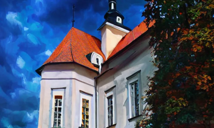 Kostel svatého Klimenta (Mirovice) – autumn