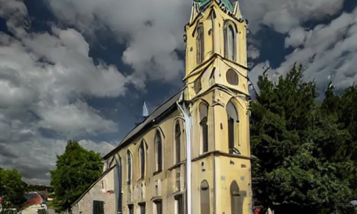 Kostel svatého Linharta (Údrč) – noc