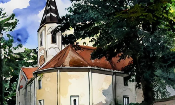 Kostel svatého Marka (Fryštát) – akvarel