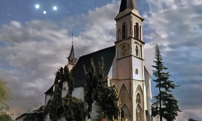 kostel svatého Marka (Markovice) – noc