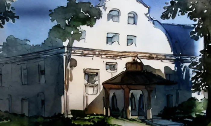 kostel svatého Marka (Těchobuz) – akvarel
