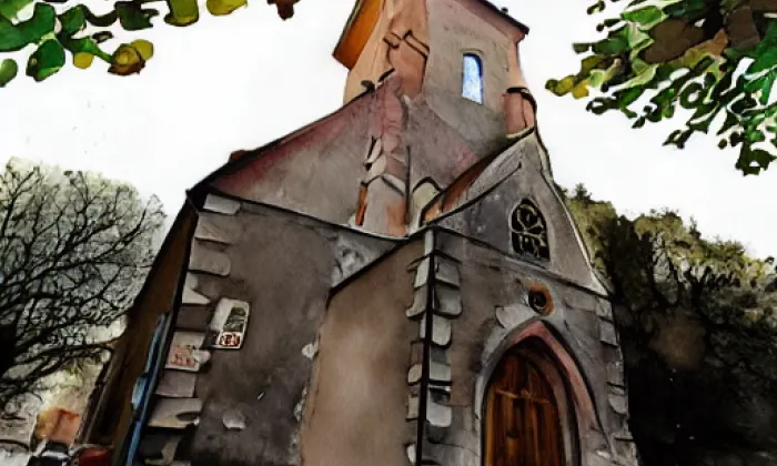 Kostel svatého Martina (Horní Slivno) – akvarel