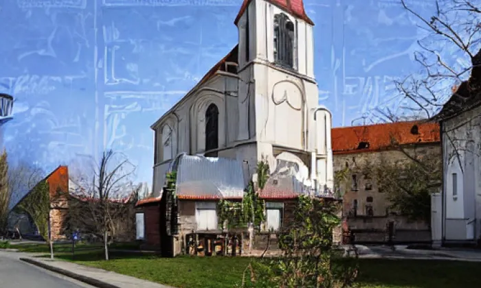 Kostel svatého Martina (Lipany) – akvarel