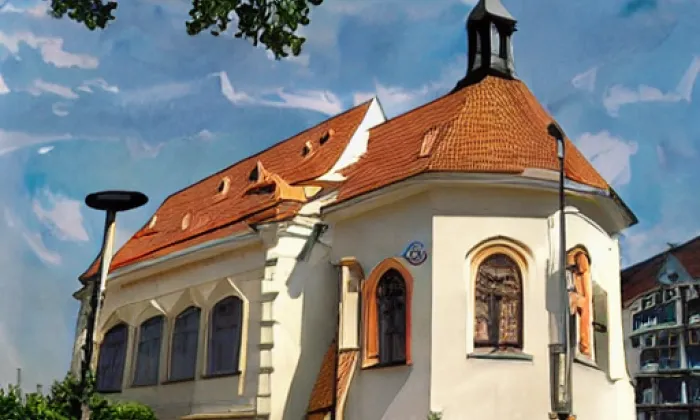 kostel svatého Martina (Lipová) – akvarel